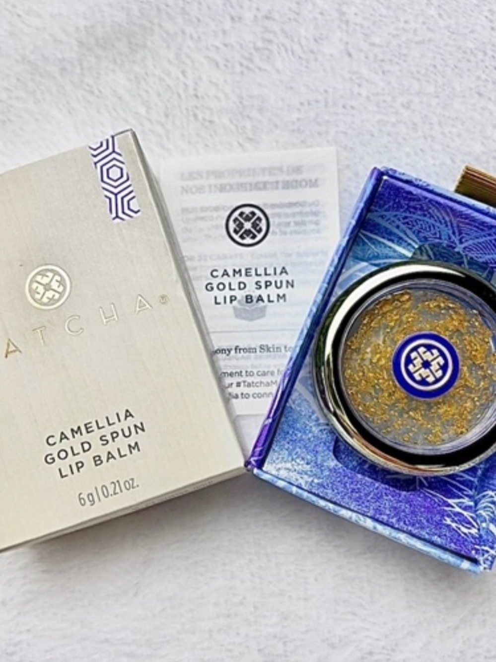 Tatcha Gold Camellia Spun Lip Balm NIB